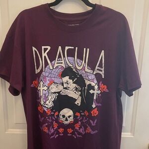 Universal Monsters Dracula Graphic T-Shirt Purple Horror Movie Mens Large L‎